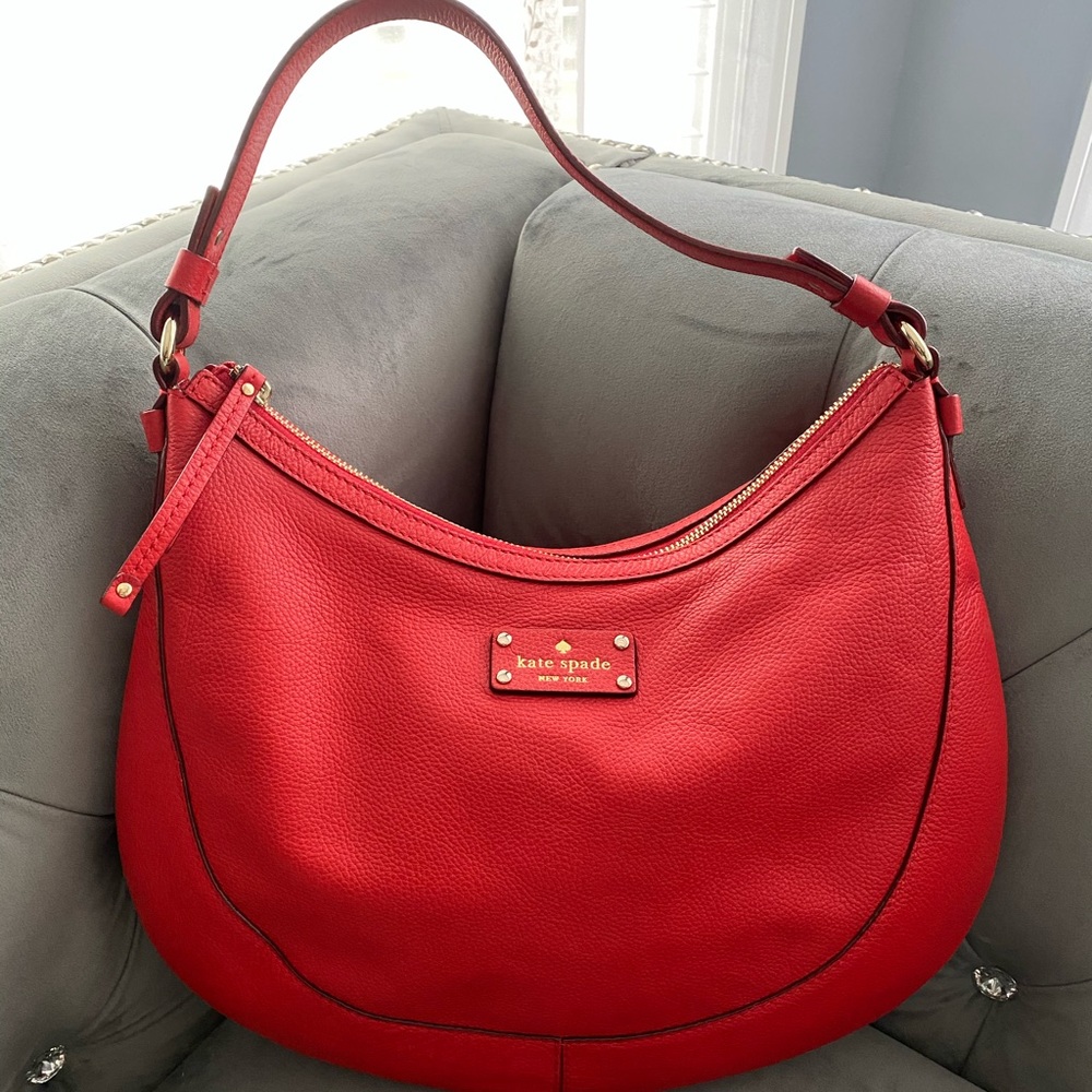 Authentic red Kate Spade hobo bag